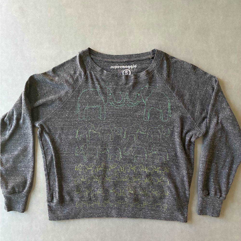 Supermaggie Gray Elephant Long Sleeve Shirt